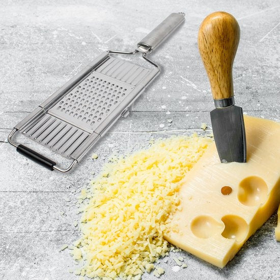NimmaÂ¬Ã† Handrasp - 3-in-1 Rasp - Kaasrasp - Gemberrasp - Knoflookrasp - Groentesnijder - Mandoline Opzetstuk - Rvs Rasp