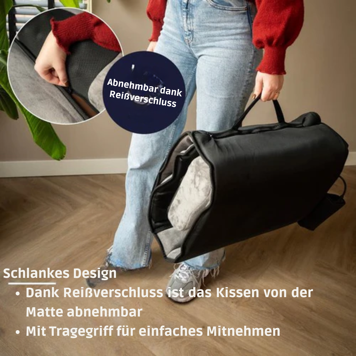BREND Elektrische Massagematratze und Kissen - 5 Vibrationsmodi - 3 Intensitäten - 170 x 55 CM - Grau