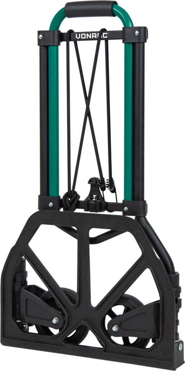 VONROC Trolley - Zusammenklappbar - Trageplattform mit Anti-Rutsch-Beschichtung - Max. Belastbarkeit 80kg. - Inkl. Gepäckspinne