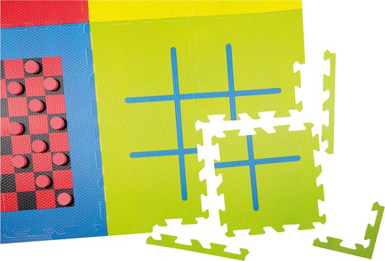 Lifetime Games Spielmatte 4-in-1 Spiele - 119 x 119 x 1 CM - 4 Spiele mit Spielsteinen - Grundfarben