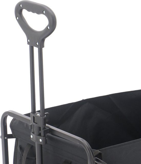 AXI SB120 Zusammenklappbarer Handwagen – Schwarz – Mit Zugstange, Bremsen und Schutzhülle – 60 kg Tragkraft – Einfach zu transportieren – Metall