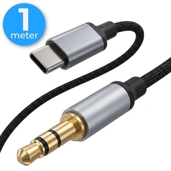 Nuvance AUX-zu-USB-C-Kabel – AUX-Kabel mit USB-C-Anschluss – 1 Meter – USB-C-zu-AUX – geflochtenes Nylon – USB-C-AUX – USB-C-zu-Klinkenstecker