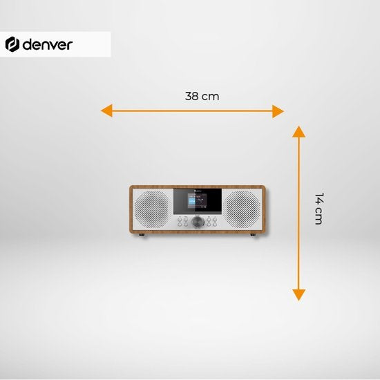 Denver Internet Radio - DAB/FM - CD-Player - Bluetooth - AUX/USB - Holz - Braun/Weiß