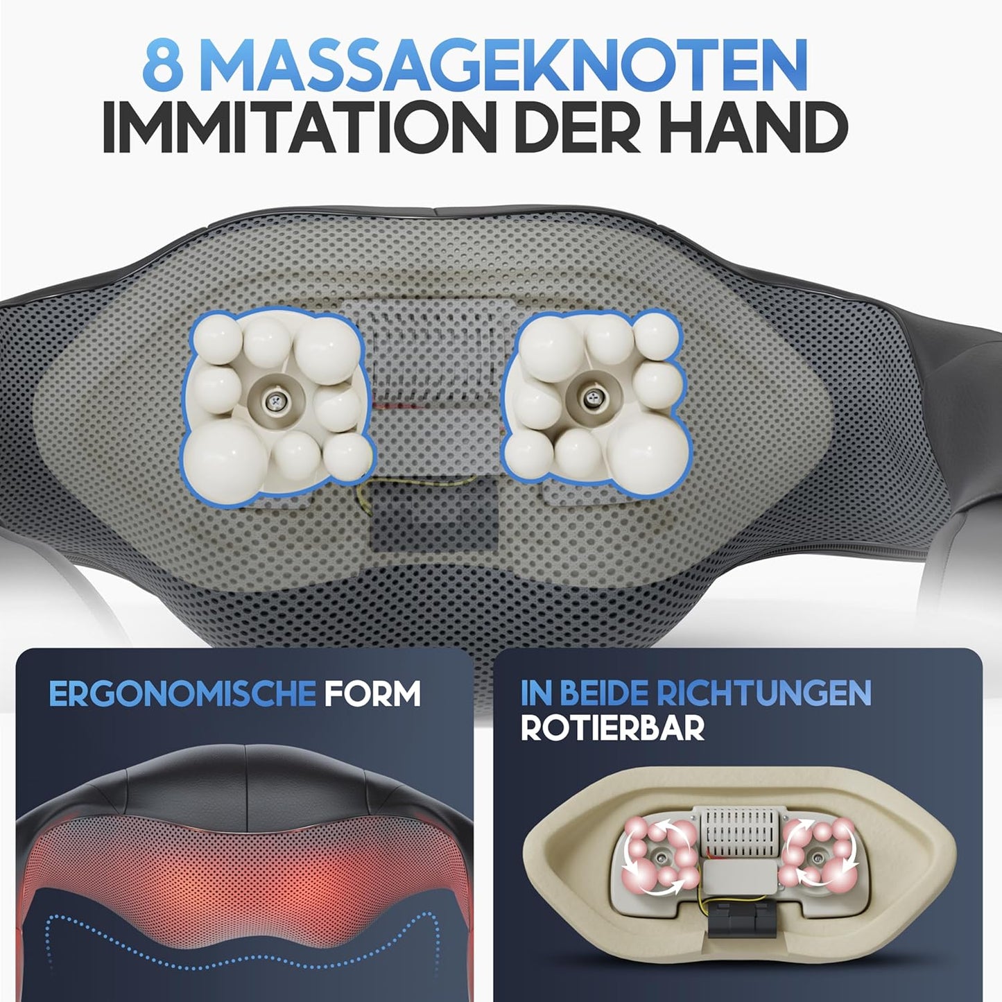 Heroism Massagegerät - mit Wärme - Schultern, Nacken, Rücken, Beine