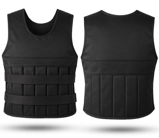Fitby Adjustable Weight Vest 20KG - Gewichtsweste - Gewichtswesten - Gewichte - Krafttraining & Crossfit - Cardio - Geeignet ab Größe L- Schwarz