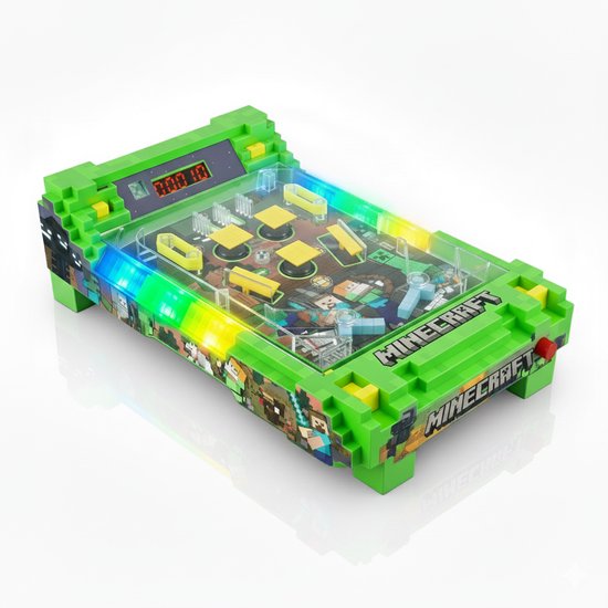 A Ambassador® Minecraft Pinball Machine - Offiziell lizenziert - Arcade Pinball - Mini Pinball Machine - Spielmaschine - Punktezähler - Tischplatte - Spiele für Kinder - Erwachsene - Das große Spielzeugbuch 2025