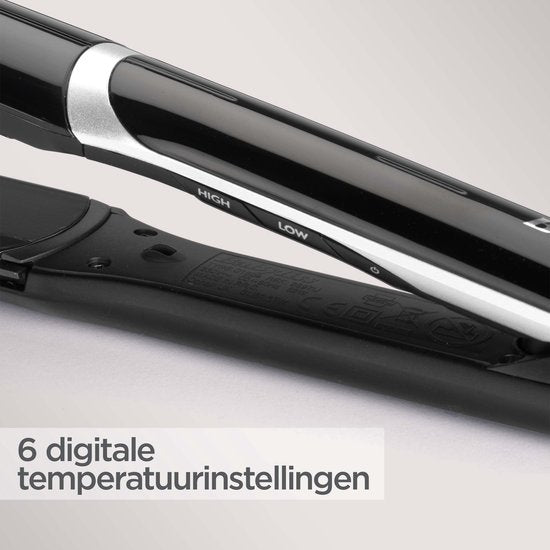 BaByliss Sleek Control Wide Glätteisen ST397E – Extra breite Platten – 5 Temperaturstufen bis 235 °C – Abnehmbarer Glättungskamm