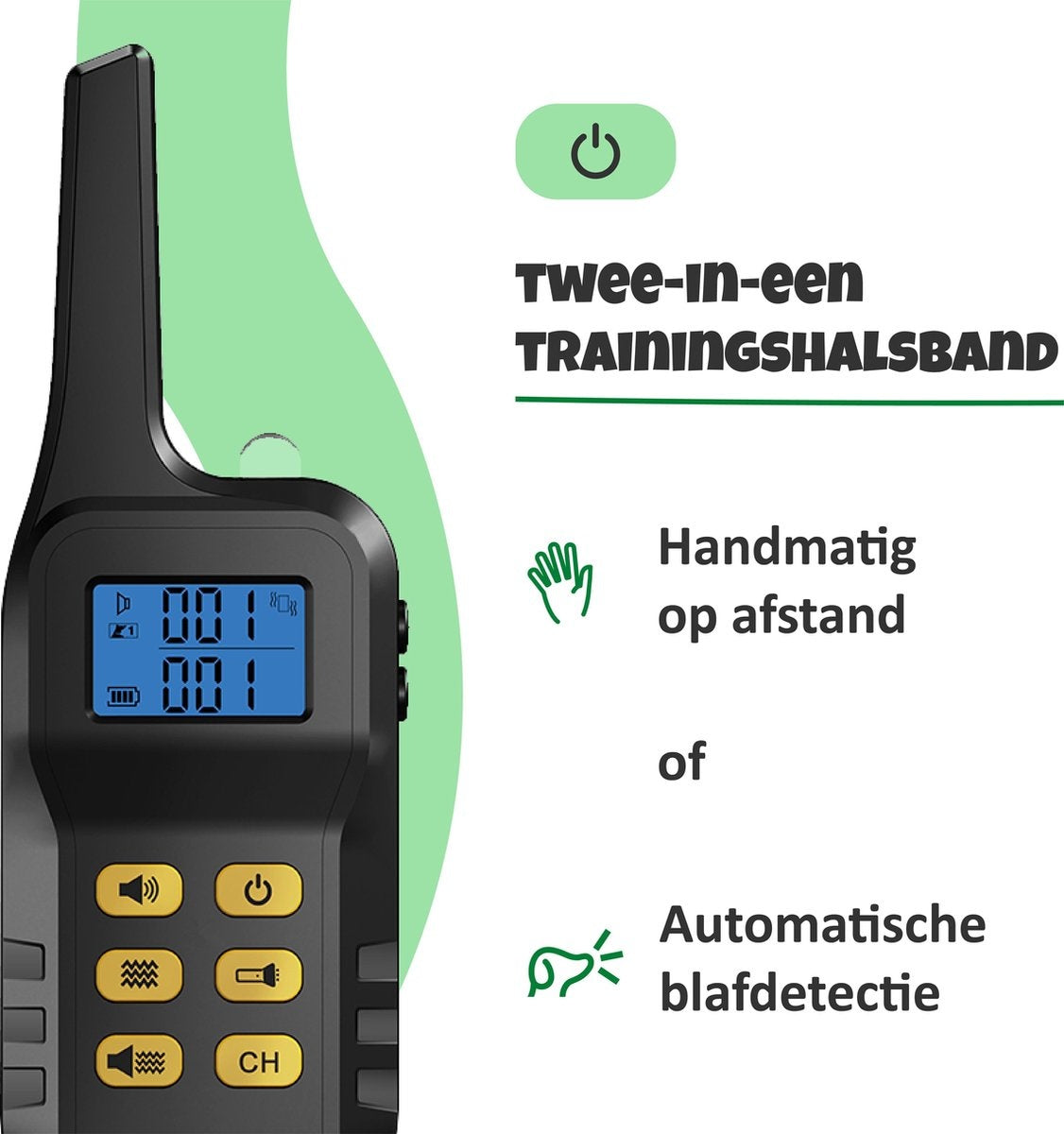 SelectedPets - Anti-Bell Halsband - inkl. Fernbedienung - wasserfest - tierfreundlich - Schwarz