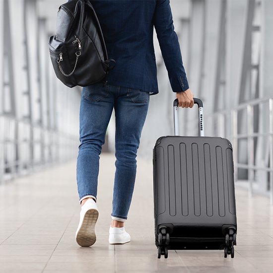 TRVLMORE Handgepäck Koffer - 54x36x20 cm - 38L - Geeignet für Flugzeugkabine - Schwarz