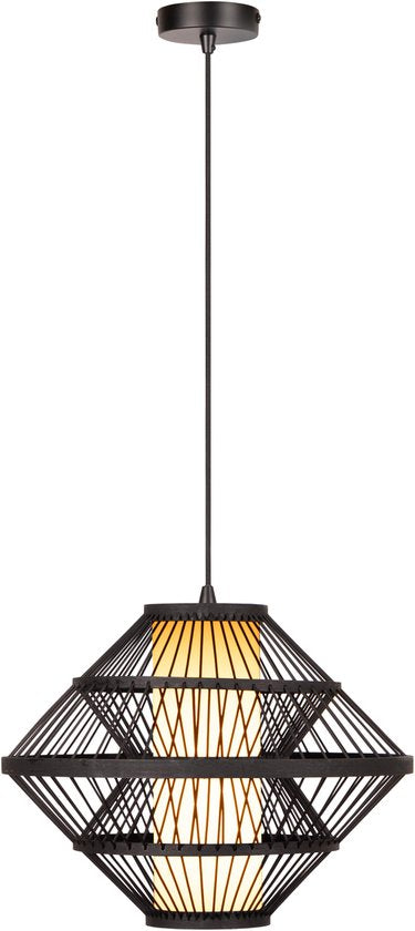 Lucide PASQUINO – Hängeleuchte – Ø 40 cm – 1xE27 – Schwarz – Essential – Japandi