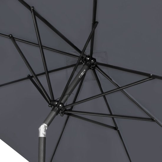 VONROC Premium Stick Sonnenschirm Rosolina 280x280cm - Inkl. Schutzhülle - Quadratischer Sonnenschirm - Neigbar - UV-beständiges Tuch - Grau