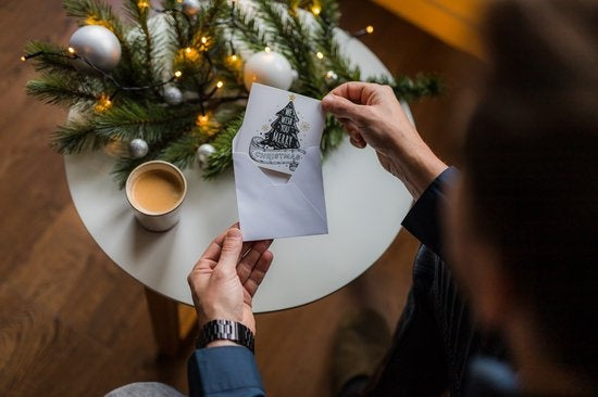 Giftmas Weihnachtskarten - Grußkarten - 52 Stück - Mit Umschlägen und Aufklebern - 10x10cm