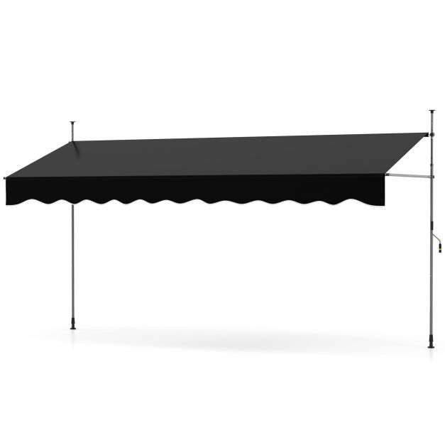 Coast Sunshade Without Drilling - 400 x 120 x 210-300 cm - Schwarz - Manuell ausziehbar & höhenverstellbar