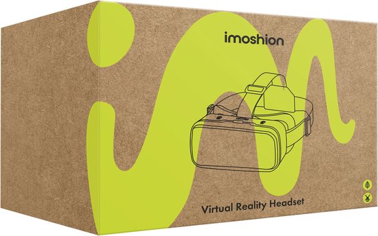 iMoshion VR-Brille Smartphone - Virtual-Reality-Brille - Realistisches 3D-Erlebnis - Geeignet für jedes Smartphone - Verstellbares Kopfband und bequemes Kissen