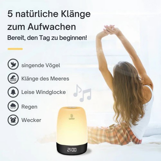 Loftey - Lichtwecker - 5 Naturgeräusche - Snooze-Funktion - Weiß