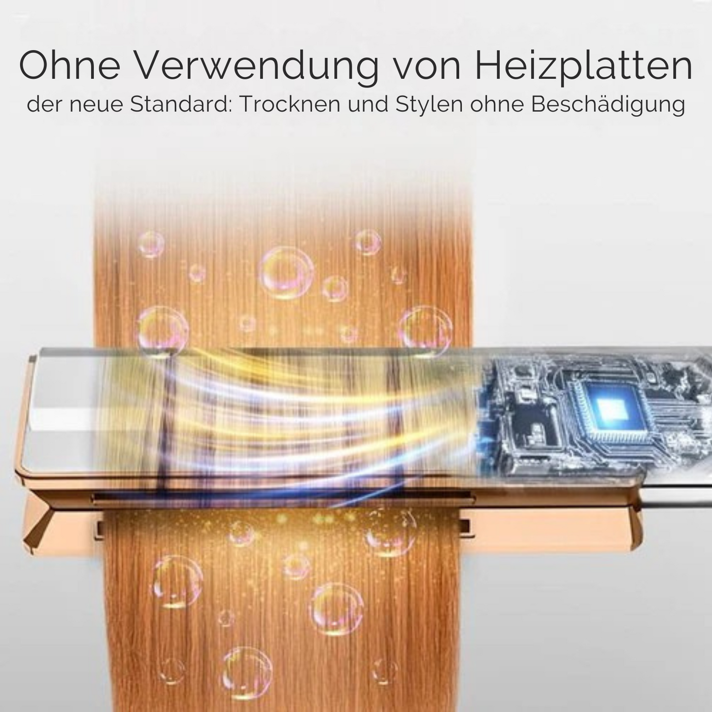 Sansbeauté® Sanstraight Glätteisen - 2-in-1 Airstraight - Haartrockner & Glätteisen - 80℃ bis 140℃ - Weiß