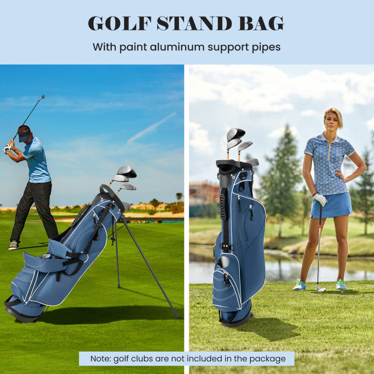 Coast Golf Stand Cart Bag - 4-fach unterteilt - Leichtgewicht mit 4 Staufächern - Inklusive Regenschutz - Griffe und doppelter Schultergurt - Maße: 36 x 32 x 112 cm - Farbe: Schwarz