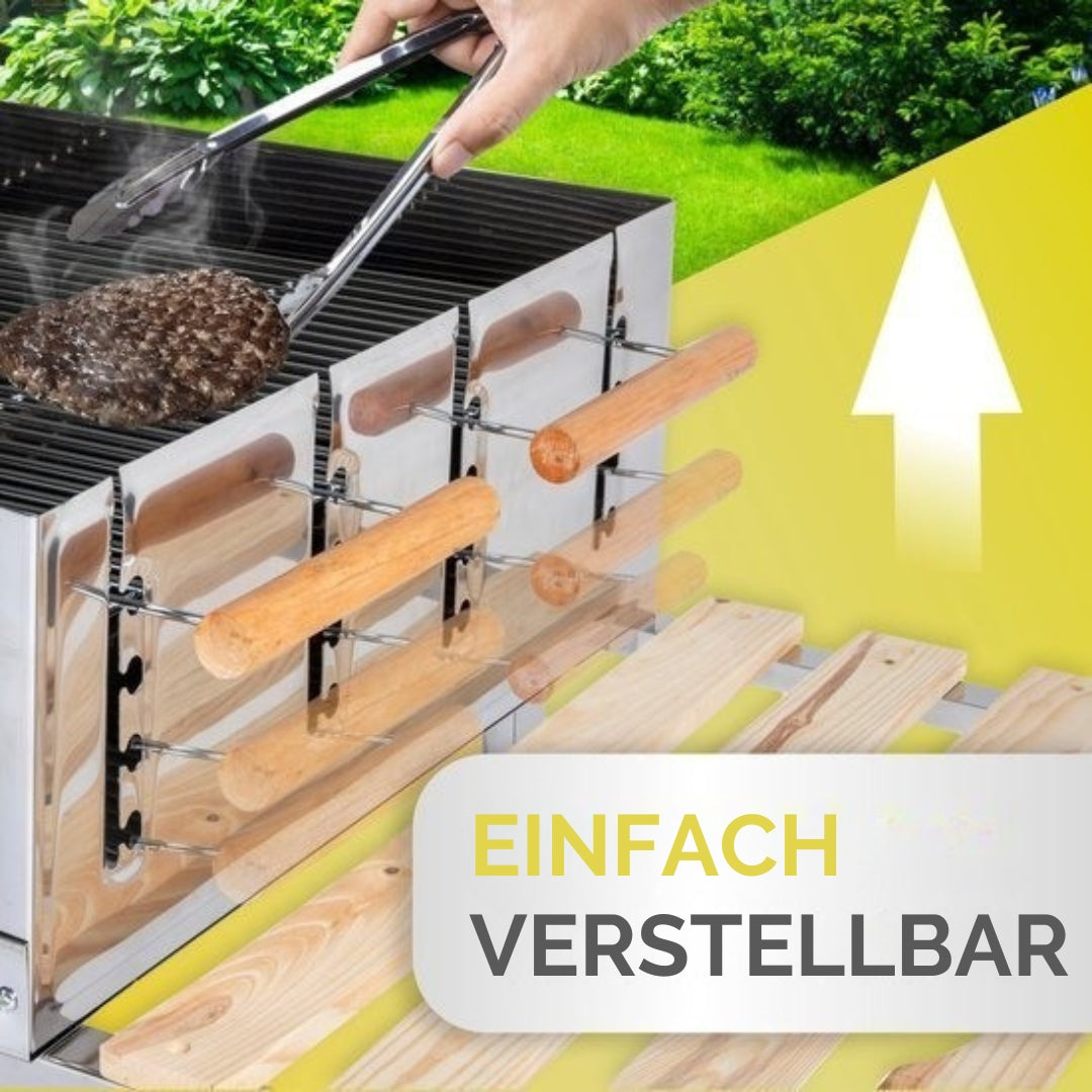BBQ Collection Holzkohlegrill - mit Ablage & Rollen - Edelstahl - 98 x 56 x 85 cm - Silber