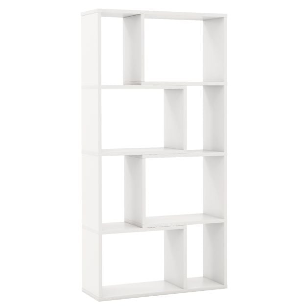 Costway Bücherregal - 8 offene Fächer - 60 x 20 x 120 cm - Weiß