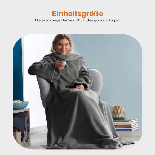 Goliving - Heizdecke mit Ärmeln - Waschbar - mit 9 Einstellungen und Timer - 195x125 cm -Grau