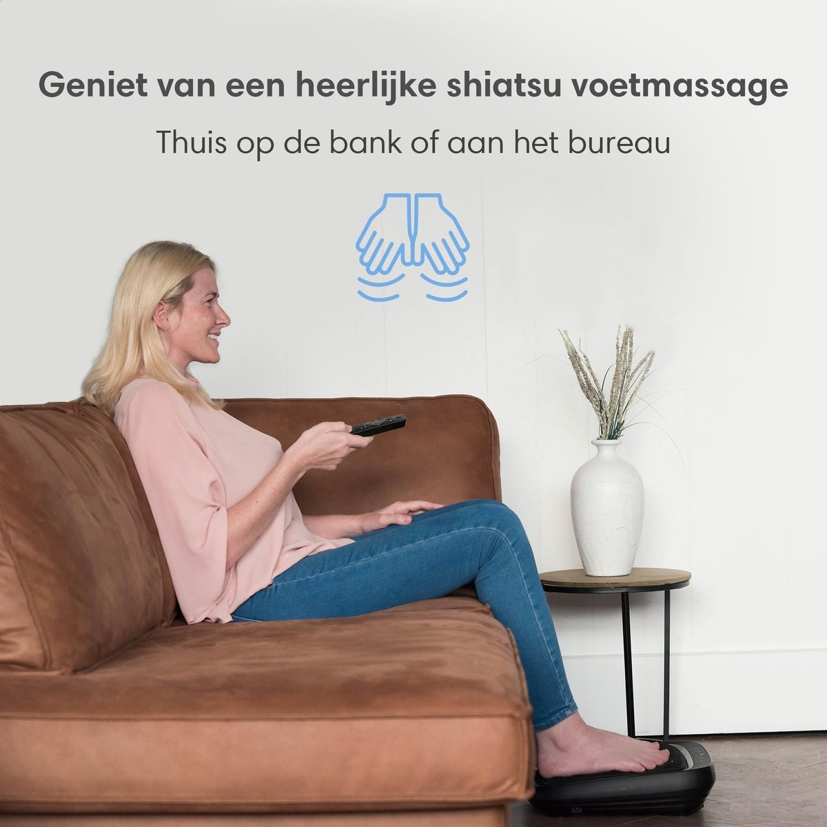 Shiatsu-Fußmassagegerät - 3 Geschwindigkeitsstufen - Wärmefunktion - abnehmbarer Bezug - Schwarz