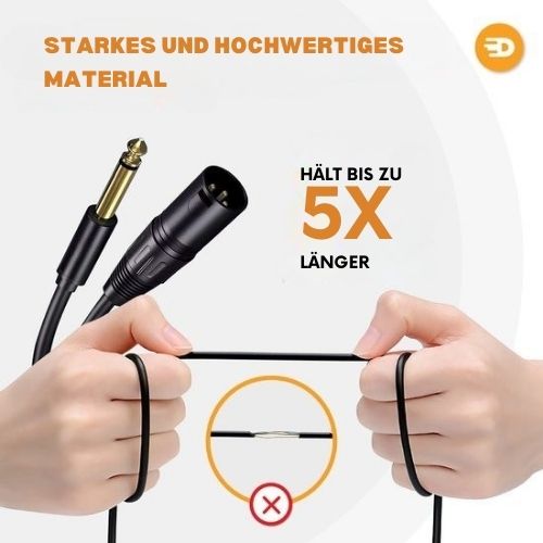 Drivv. - Premium XLR-Kabel - XLR-Stecker -  auf 6,35 mm Klinkenstecker - 3 Meter
