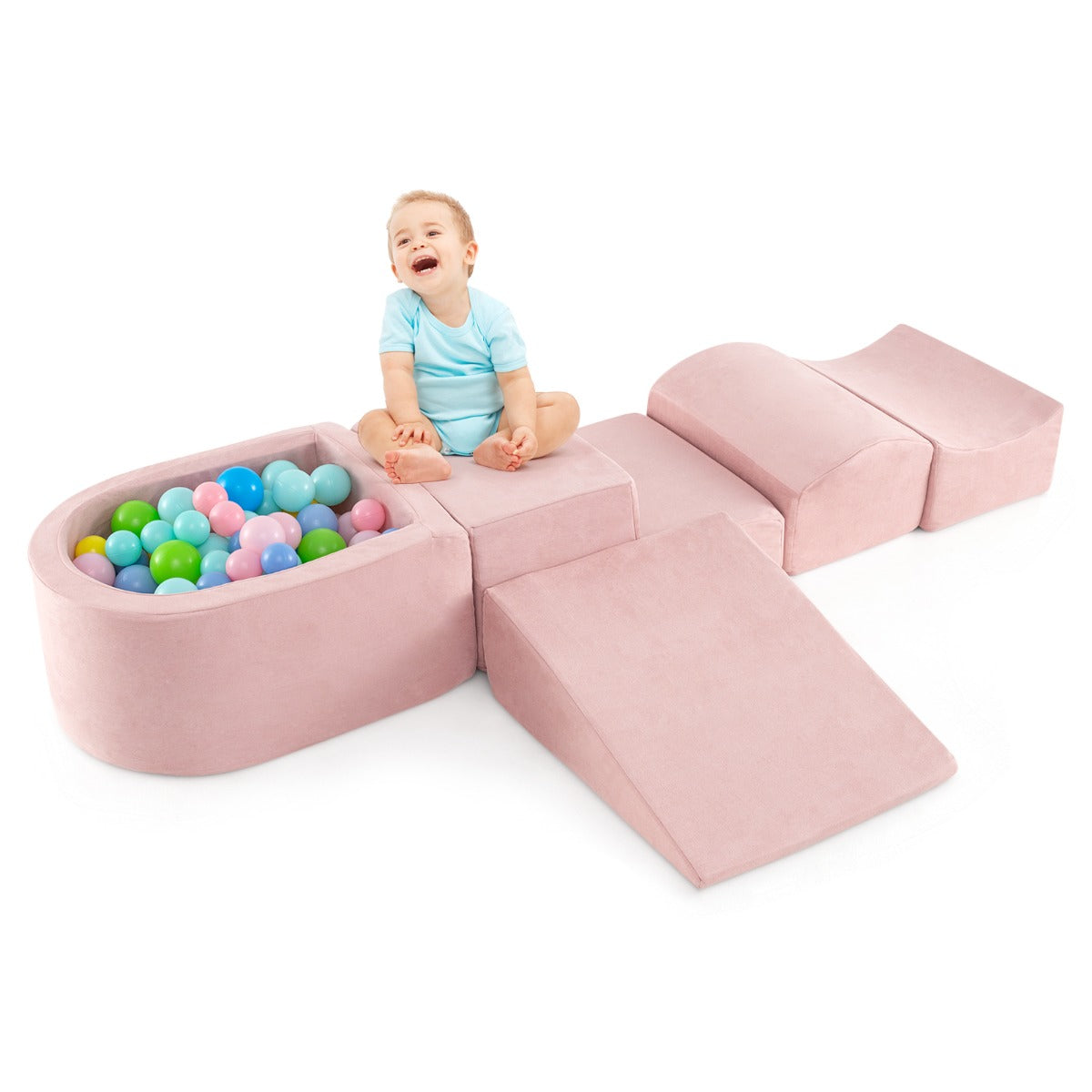 Coast 5-teiliges Kletter- und Krabbelspielset für Babys - Rosa - 61x46x30cm