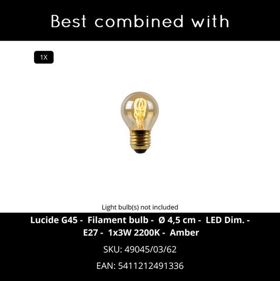 Lucide FUNGO – Tischlampe – 1xE27 – Orange