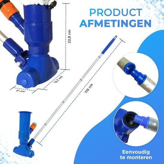 AyeTools Pool Staubsauger - Inklusive Schaufelnetz - Blau