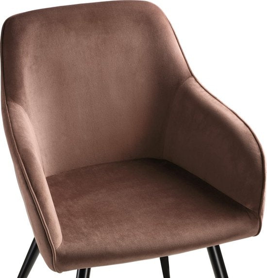 tectake - Stuhl - Esszimmerstuhl - Marilyn Samtoptik schwarz/braun - 403661