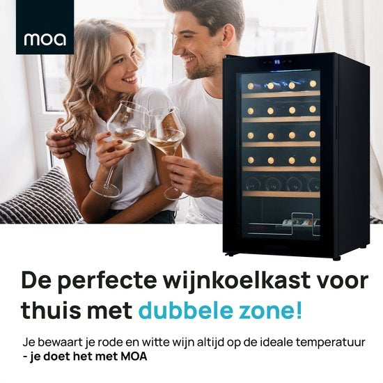 MOA WC70 - Weinkühlschrank mit Kompressor - Holzregale - Weinkühler - 24 Flaschen - Weinkühler