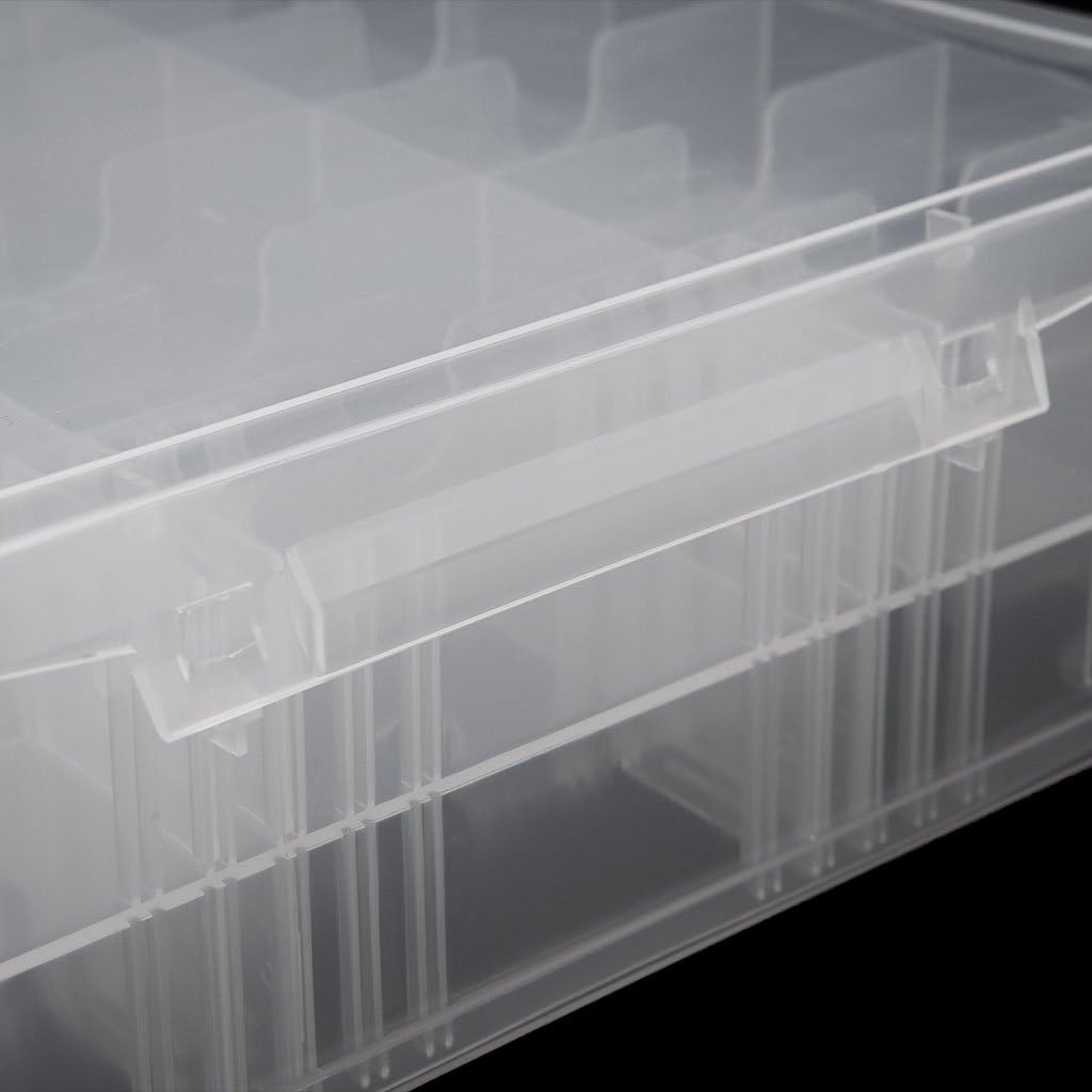 Jojobasic 48 Gitterhalter Display Container Organizer Aufbewahrungsbox - 48 Fächer - Transparent - 34.5x30x8 cm