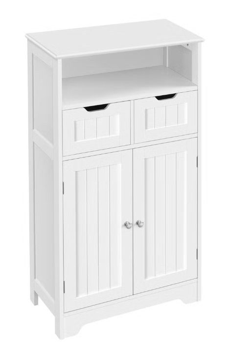 Yaheetech Badezimmerschrank mit verstellbarem Einlegeboden – Weiß – 60 x 30 x 104,5 cm