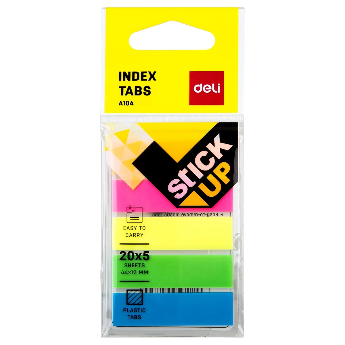 Deli-Registerkarten A104 – gemischt – 44 × 12 mm – 20 × 5 Blatt