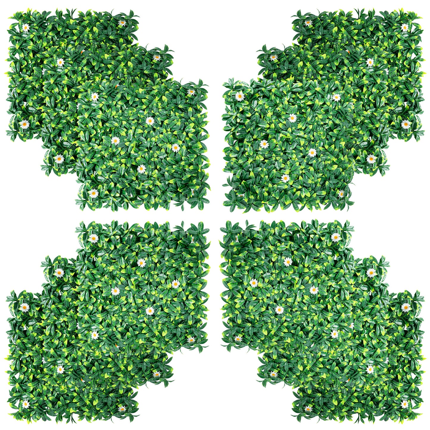 Küste Kunstpflanze Wandhecke Efeublätter Sichtschutz Dämmerungshecke Pflanzen Windschutz grüne Hecke 50 x 50 cm