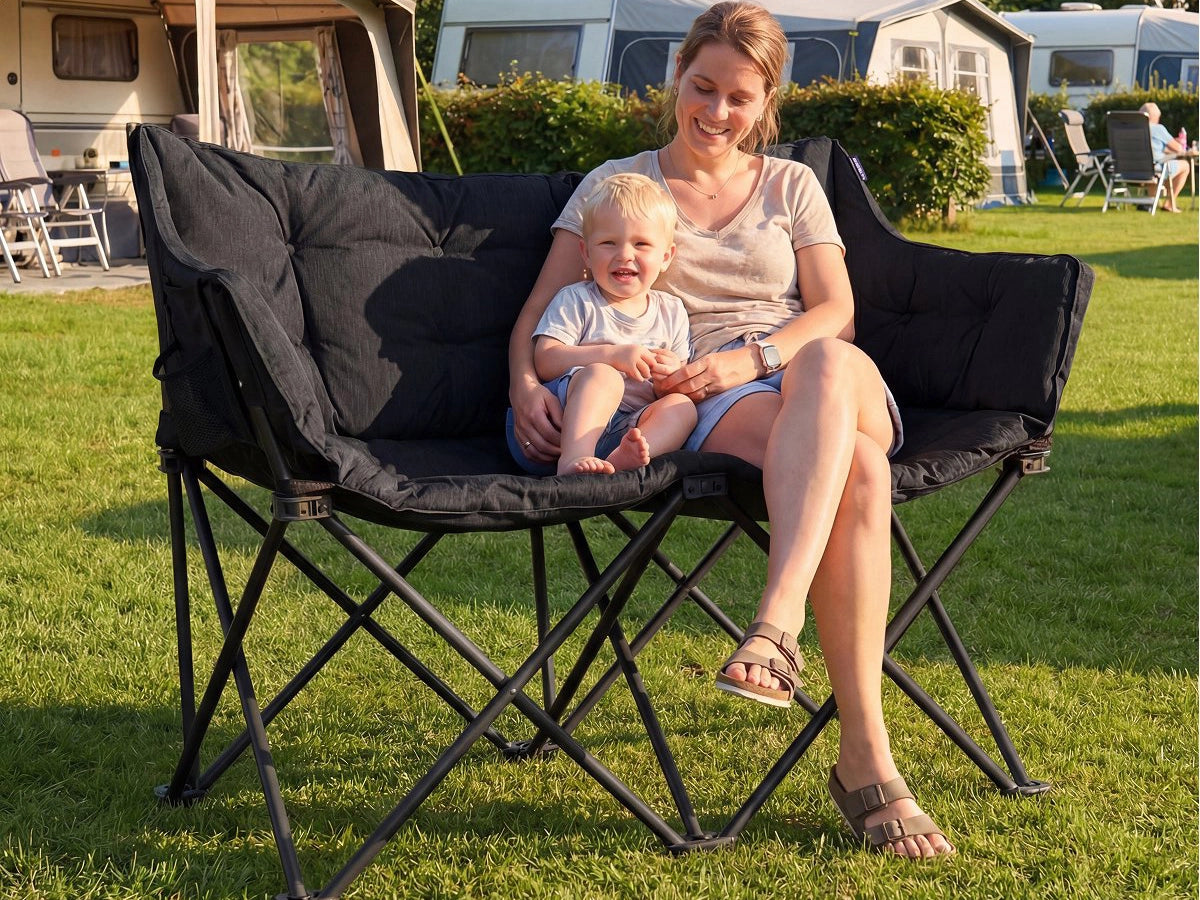 Trvlmore Campingbank - 118 x 64 x 93 cm - 2 Personen - Premium Komfort - Aluminiumrahmen