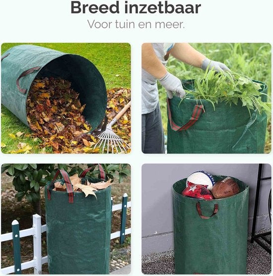 Goliving Gartenabfallsack - 2er Set Gartenabfallsäcke faltbar - Gartensack - Gartenabfallbehälter - 2x 280 Liter - Grün