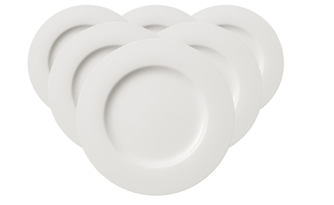 Villeroy Boch Wonderful World Essteller – Ø 27 cm – Weiß – 6er-Set