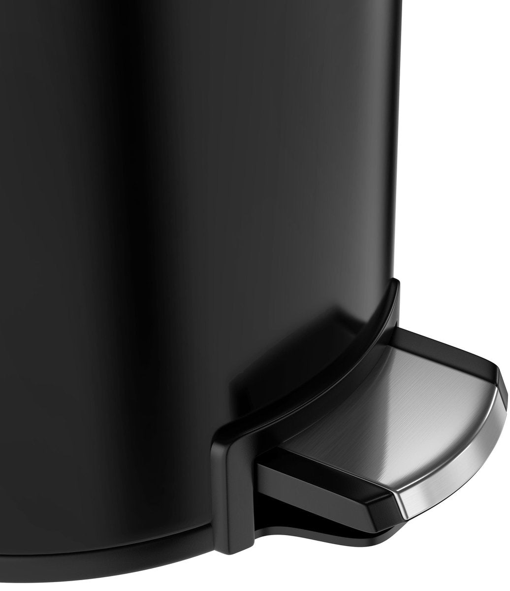 StangVollby Kallax Tret-Abfalleimer - 5 Liter - Edelstahl - Schwarz - Abfalleimer - Toilette - Badezimmer - Klein - Soft Close-Deckel