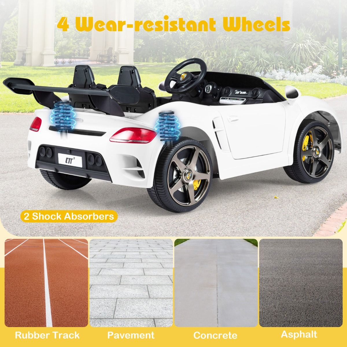 Coast Elektro-Kinderauto – Fernbedienung – LED-Beleuchtung – weiß