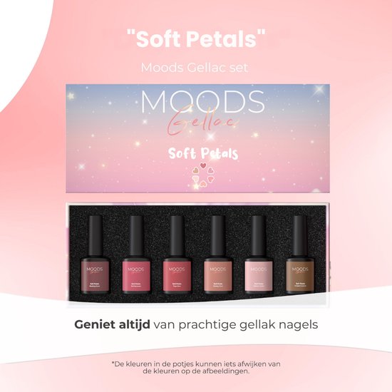 Moods Gellac 6-teiliges Set - Gel-Nagellack Starter Pack - Gel-Nagellack - 8ML - Soft Petals - Gellac - Nägel - Chic Colours