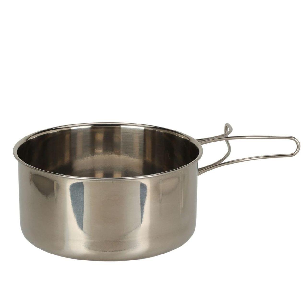ML Edelstahl-Pfannenset Silber - 2-tlg. - Kompakte Pfannen mit klappbarem Griff