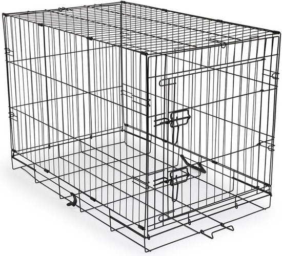 Hundebox – XL – 91 x 56 x 63 cm – Zusammenklappbar – Metall, Kunststoff – Schwarz – VI Online Products
