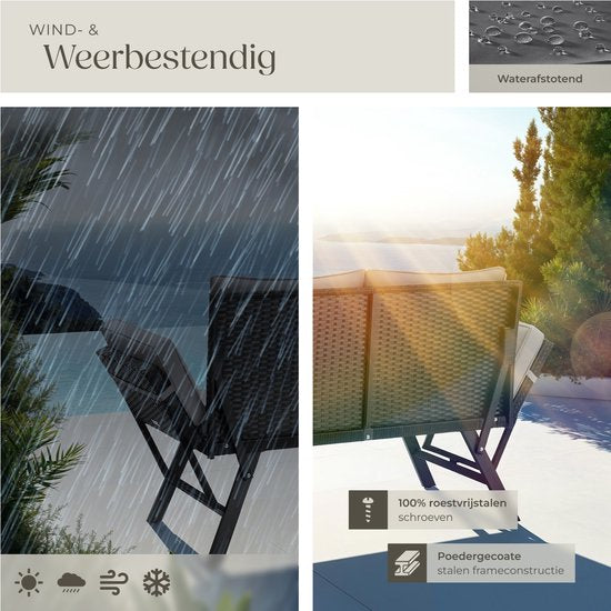 tectake® 2-in-1 Geflecht-Gartenbank Sintra - Verstellbare Handläufe - Gartenset - Liege - Balkon-Lounge-Bank - Inkl. Kissen - Outdoor-Lounge-Sofa - UV- und witterungsbeständige Sonnenliege - Grau