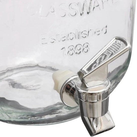 Secret de gourmet Glas-Getränkespender – 4 Liter – Kunststoffhahn und Schraubdeckel – Saftspender – Getränkespender