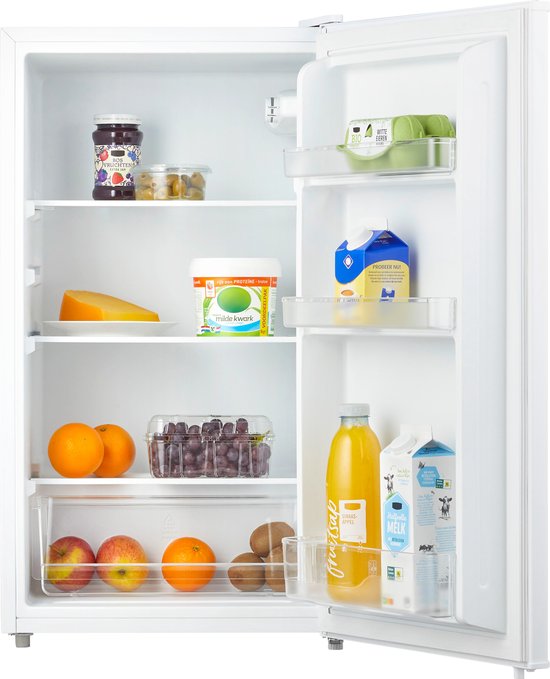 Inventum KK471W Tischkühlschrank energieeffizient - 93 Liter - Ohne Gefrierfach - 47,5 cm breit - LED-Beleuchtung - Energielabel D - Geeignet für Wohnmobile - Freistehend - Weiß