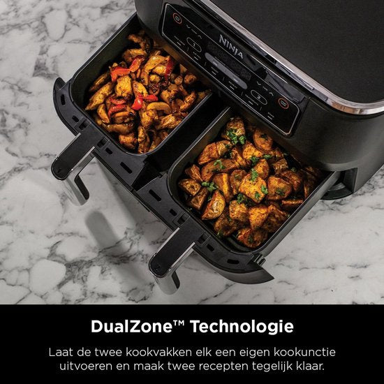 Ninja Doppel-Heißluftfritteuse XXL – 7,6 Liter – Modell 2020 – Dual-Zone-Technologie – AF300EU