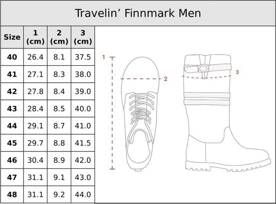 Travelin' Finnmark – Wasserdichter Herrenstiefel – Mit Wolle gefüttert – Dunkelbraun – Größe 48