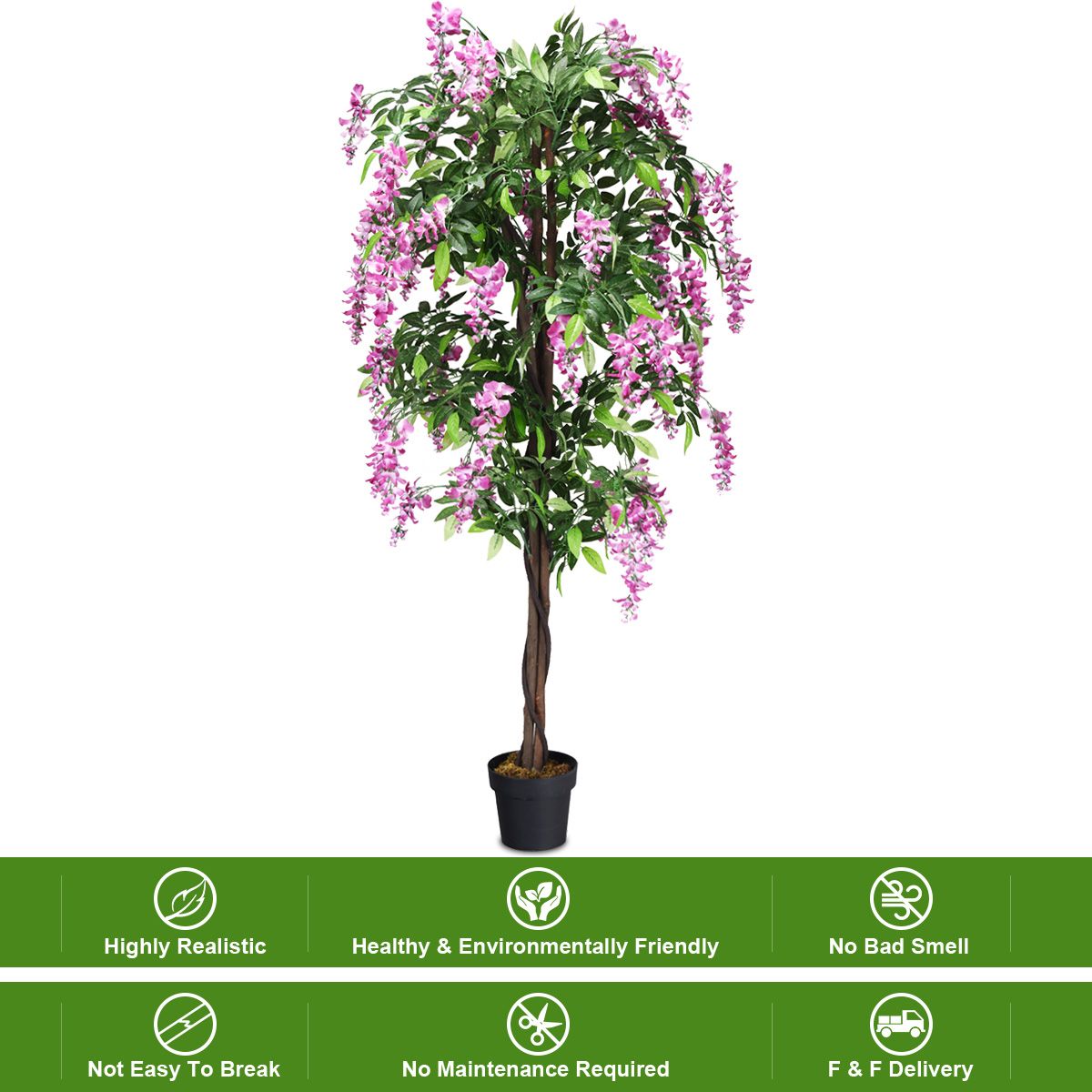 Coast Kunstbaum Blauregen 180 cm – Rosa – Gärtnerei-Topf