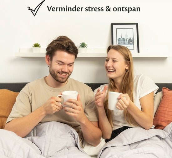 EL-Life Beschwerungsdecke 7kg 135 x 200cm - Beschwerungsdecke - Beschwerungsdecke - OEKO-TEX Baumwolle - Hellgrau